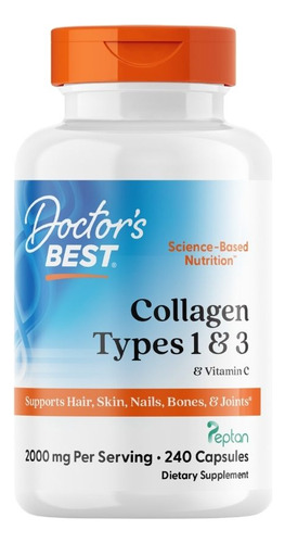 Colágeno Tipos 1 E 3 Com Peptan 500 Mg 240 Cápsulas Por Doct