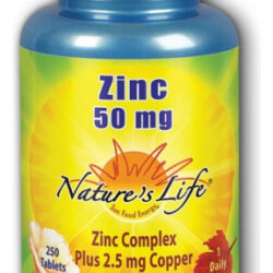 Zinco 50 Mg 250 Comprimidos Da Nature's Life