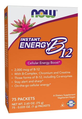 Energia Instantânea B-12 2000 Mcg 75/caixa Da Now Foods