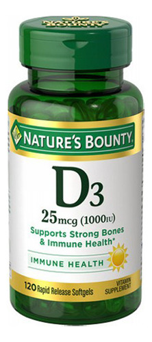 Vitamina D3 1000 Ui 120 Cápsulas Gelatinosas Da Nature's Bou