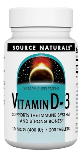 Vitamin D 400 Iu 200 Tabs By Source Naturals