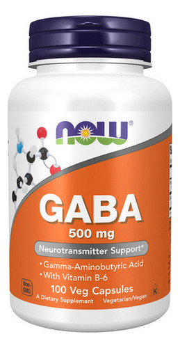 Gaba 500 Mg 100 Cápsulas Da Now Foods