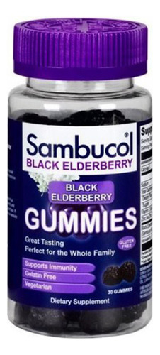 Black Elderberry Gummies 30 Count By Sambucol
