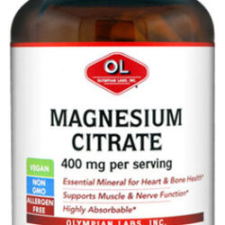 Citrato De Magnésio 400 Mg 100 Cápsulas Da Olympian Labs