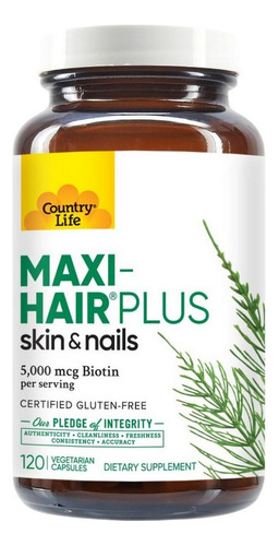 Maxi Hair Plus Biotina 5000 Mcg 120 Cápsulas Vegetarianas Da