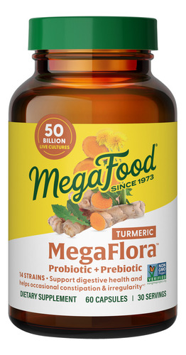 Megaflora Probiotic With Turmeric 60 Caps By Megafood