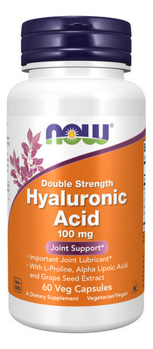Ácido Hialurônico 100 Mg 60 Cápsulas | By Now Foods