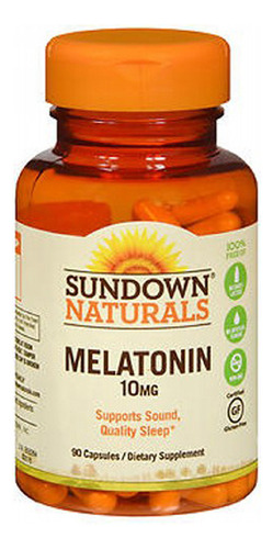 Melatonina Sundown Naturals 10 Mg 90 Cápsulas Por Sundown Na