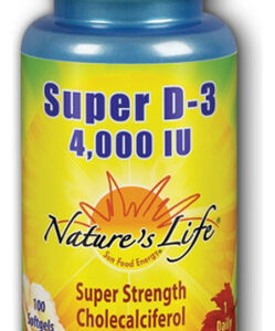 Super D-3 4000 Iu 100 Softgels By Nature's Life