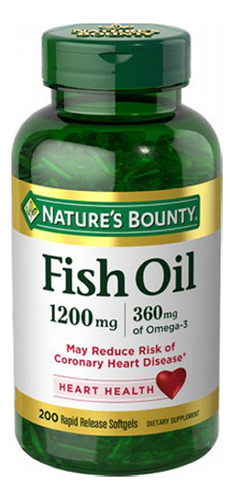 Óleo De Peixe 1200 Mg 200 Unidades Da Nature's Bounty