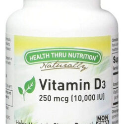 Vitamina D3 10000 Ui 120 Cápsulas Gelatinosas Da Health Thru