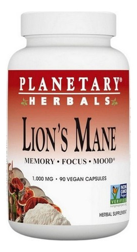 Lion's Mane 500 Mg 90 Cápsulas Vegetais Da Planetary Herbals