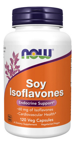 Isoflavonas De Soja 60 Mg 120 Cápsulas Vegetais Da Now Foods