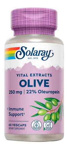 Extrato De Folha De Oliveira 250 Mg 60 Cápsulas Da Solaray