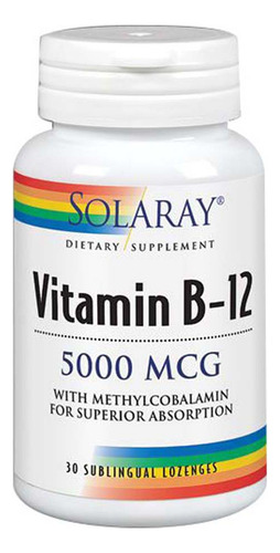 Vitamina B-12 5.000 Mcg 30 Pastilhas Da Solaray