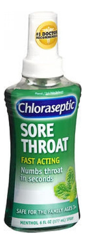 Spray Clorasséptico Para Alívio Da Dor De Garganta, Mentol,