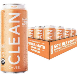 Yerba Mate Peach Clean 16 Oz(case Of 12) By Clean Cause