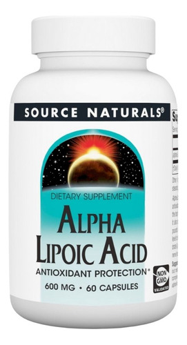 Alpha Lipoic Acid 600 Mg 60 Caps By Source Naturals