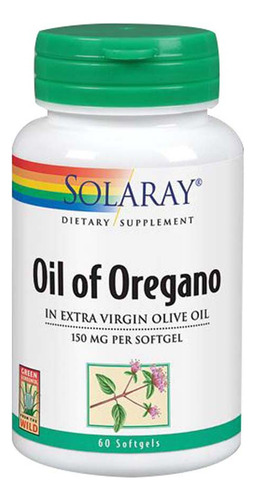 Óleo De Orégano 60 Cápsulas Gelatinosas Da Solaray