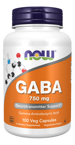 Gaba 750 Mg 100 V/cápsulas Da Now Foods