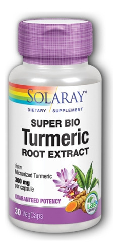 Super Bio Turmeric 30 Cápsulas Da Solaray