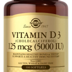 Vitamin D3 (cholecalciferol) 5000 Iu 100 S Gels By Solgar