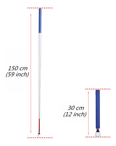 30-150cm Bengala Branca Telescópica Para Pessoa Com Cego - Imagem 32