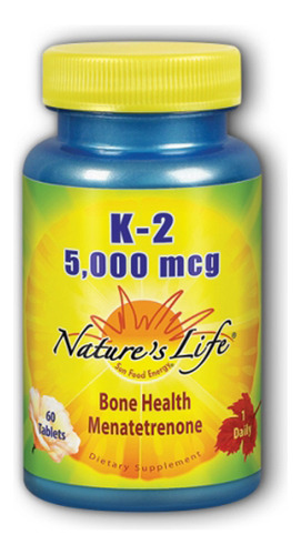 K-2 Menatetrenone 5000 Mcg 60 Tabs By Nature's Life