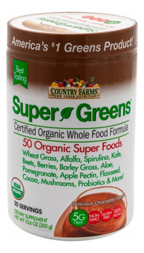 Super Green Drink Mix, Chocolate Com Frutas Vermelhas, 300 G