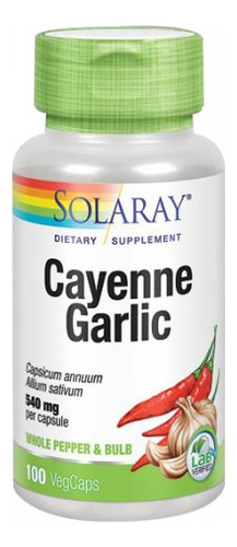 Alho Caiena 540 Mg 100 Cápsulas Da Solaray