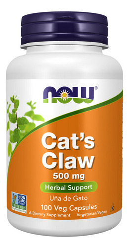 Cats Claw 500 Mg 100 Cápsulas Da Now Foods