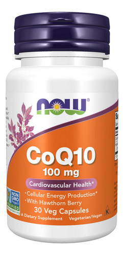 Coq10 Com Bagas De Espinheiro Vegetariano 100 Mg 30 V/cápsul