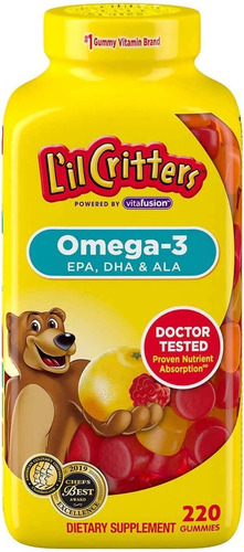 Ômega 3 Infantil Lil Critters 220 Gominha Importado - Imagem 5