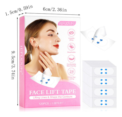 Fita Facial Impermeável Invisível Para Papada E Queixo (gran - Imagem 3