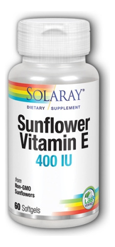 Vitamina E De Girassol 400 Ui 60 Cápsulas Gelatinosas Da Sol