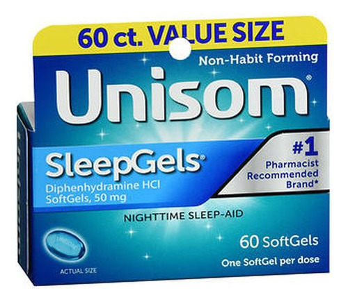 Unissom Sleepgel Nighttime Sleep Aid 60, Cada Um Da Cortizon