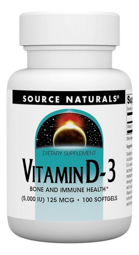 Vitamin D-3 5000 Iu 100 Softgels By Source Naturals