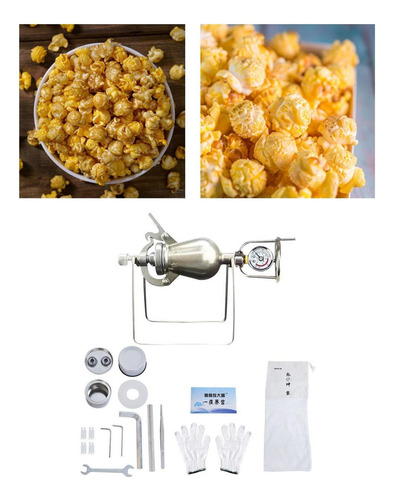 Máquina De Pipoca De Aço Inoxidável, Decoração De - Imagem 6