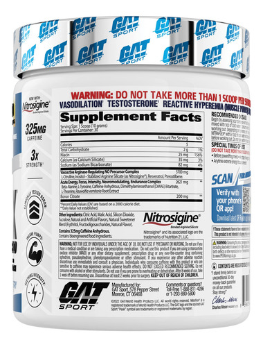 Pó Pré-treino Gat Sport Nitraflex Advanced Blue Raspberry - Imagem 4
