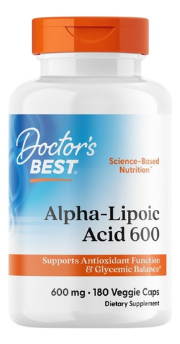 Ácido Alfa Lipóico 600 Mg 180 Cápsulas Vegetais Da Doctors B