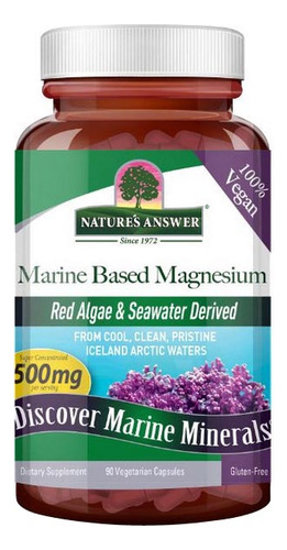 Magnésio À Base De Plantas 90 Cápsulas Da Nature's Answer