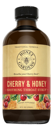 Xarope De Cereja E Mel De 8 Onças Da Honey Gardens