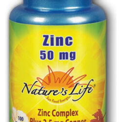 Zinc 50 Mg 100 Tabs By Nature's Life