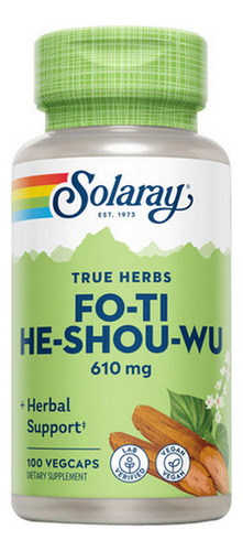 Fo-ti 610 Mg 100 Cápsulas Da Solaray