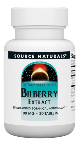 Bilberry Extract 100 Mg 30 Tabs By Source Naturals