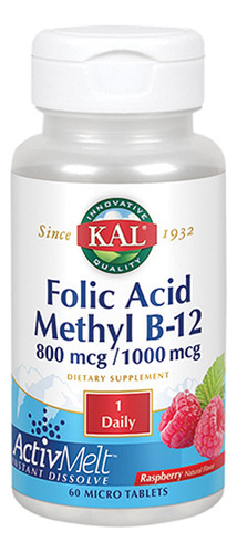 Ácido Fólico E B-12 Activmelt Raspberry 60 Comprimidos Da Ka