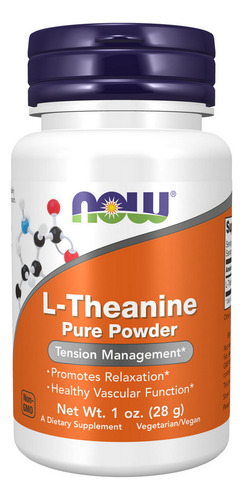 L-teanina Em Pó De 1 Onça Da Now Foods
