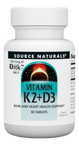 Vitamin K2 30 Tabs By Source Naturals
