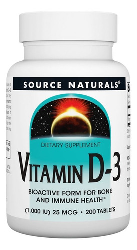 Vitamin D 1000 Iu 200 Tabs By Source Naturals