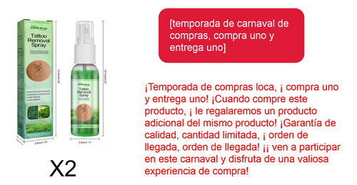 2pcs Spray De Remoção De Tatuagem: Seguro E Eficaz 30 Ml - Imagem 2